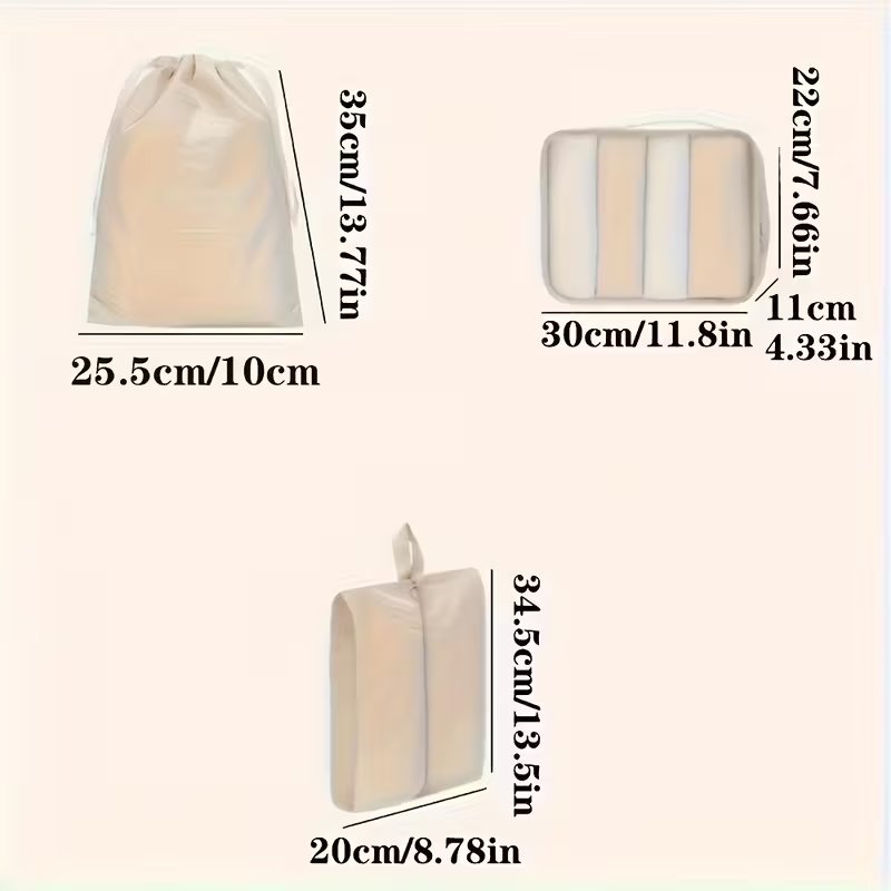 Комплект от 7 чанти и органайзери за багаж – голям капацитет, отделения за дрехи, обувки и аксесоари - Image 4