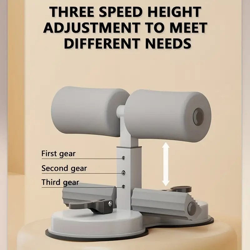 Стоманен асистент за коремни преси с двойни вакуумни вендузи – регулируема височина за домашни тренировки - Image 2