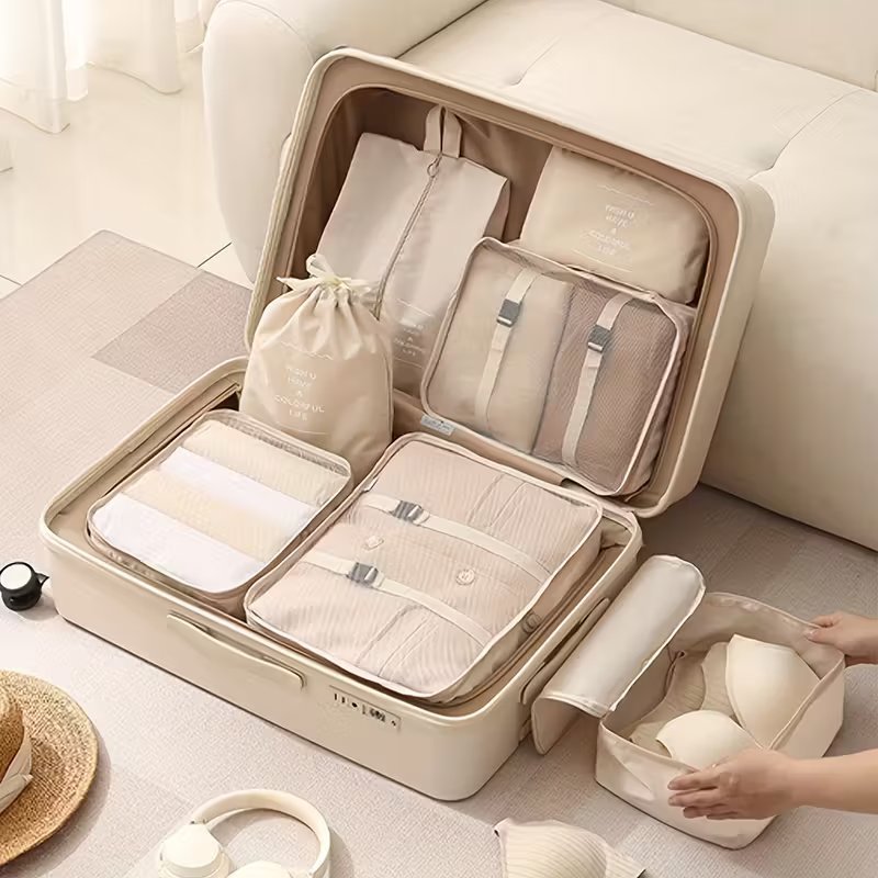 Комплект от 7 чанти и органайзери за багаж – голям капацитет, отделения за дрехи, обувки и аксесоари
