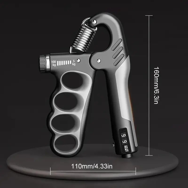 Регулируем тренажор за захват с механичен брояч – от 5 до 100 кг, за сила и издръжливост на ръцете - Image 6