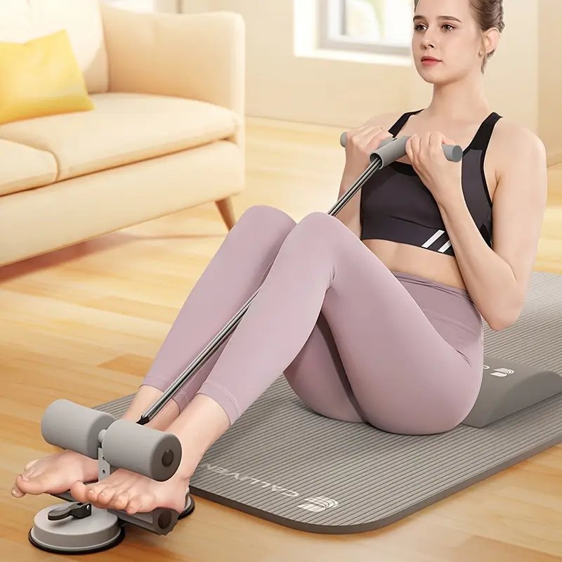 Стоманен асистент за коремни преси с двойни вакуумни вендузи – регулируема височина за домашни тренировки - Image 4