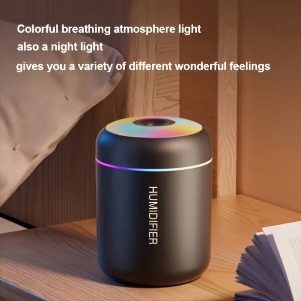 Арома дифузер и овлажнител AromaWave – с цветна нощна светлина, USB захранване и ефектна визия за релакс и уютна атмосфера - Image 3