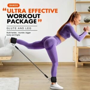 Комплект от 5 части за тренировки – ластици за глезени и бедра с регулируеми каишки и чанта за съхранение