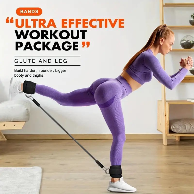 Комплект от 5 части за тренировки – ластици за глезени и бедра с регулируеми каишки и чанта за съхранение